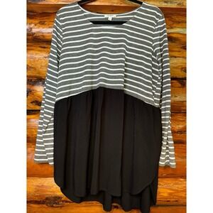 Umgee Black Striped Tunic Size Large‎